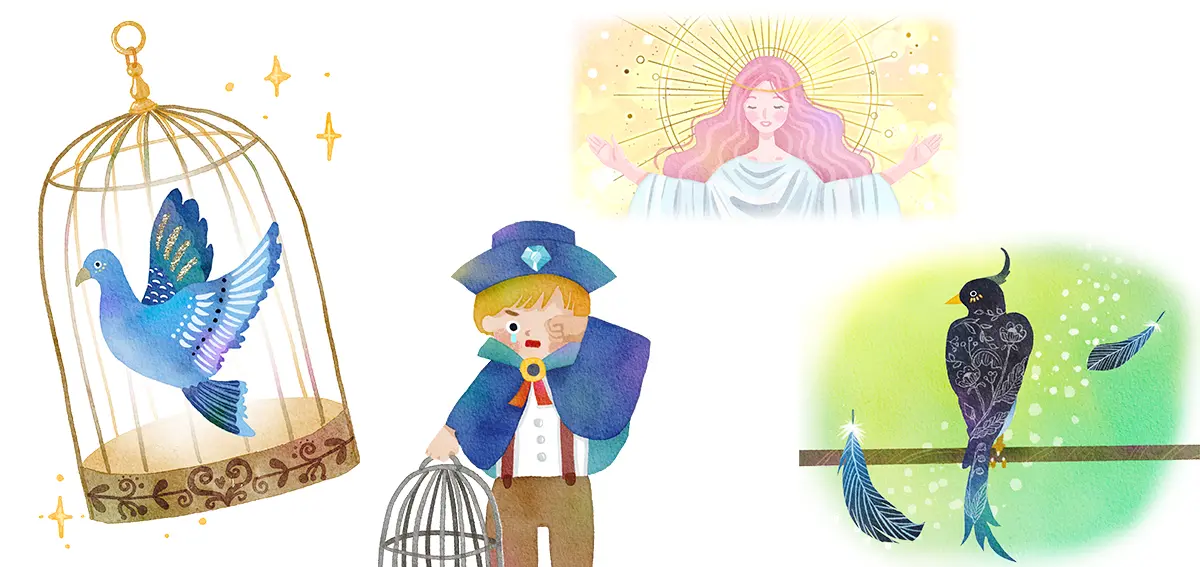 glasspen_bluebirdAll2 青い鳥イラスト